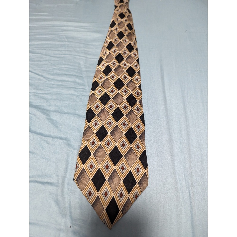 Raphael Men's All Silk Neck Tie ~ Red ~ Geometric ~ Hand Made in Italy!